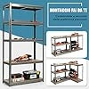 Scaffali per Carichi, Scaffalature a 5 Ripiani, in Metallo e MDF Scaffale, per Garage, Magazzino, Ripostiglio, Portante 875 kg, 90 x 40 x 180 cm (Grigio)