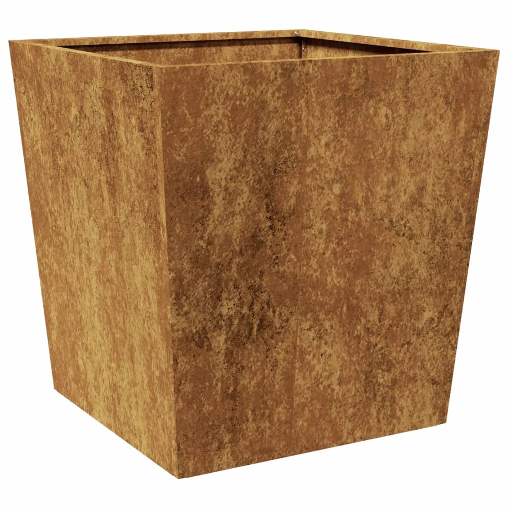 Fioriera rialzata per piante fiori giardino terrazze set da 2 50 x 50 x 50 cm acciaio Corten marrone 02_0038991