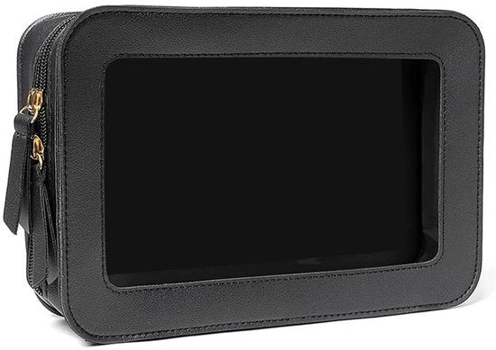 Borsa trasparente, borsa per trucco con cerniera, borsa acquatica, borsa portatile, piccola borsa nera, borsa per viaggi, campeggio e voli