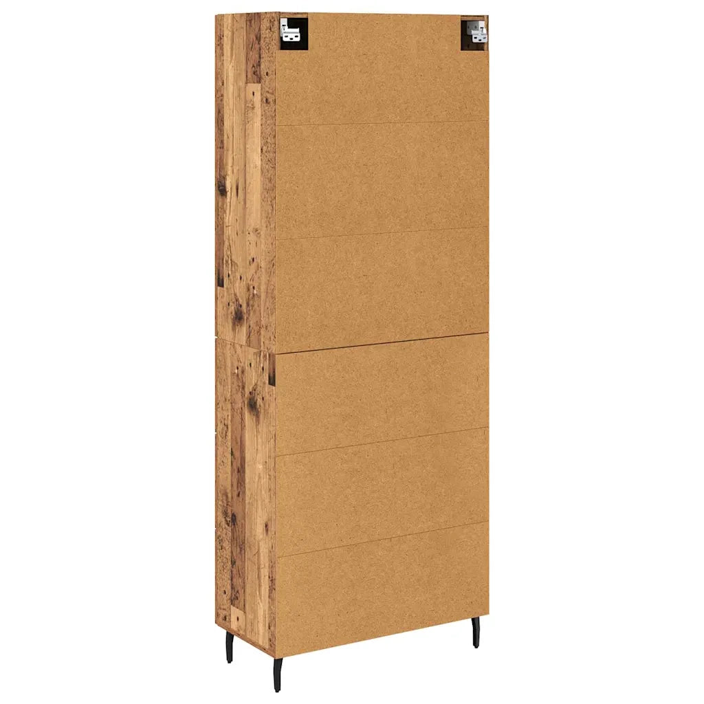 Credenza 2 pcs Legno vecchio Legno Stratificato e Vetro 3415770