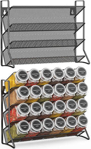 Organizzatore di Spezie per Cucina - Raccoglitore verticale e appeso per 24 contenitori di spezie