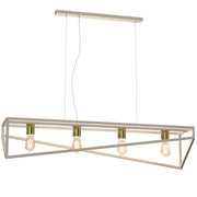 Lampada sospensione industrial Gote crema oro 4xE27