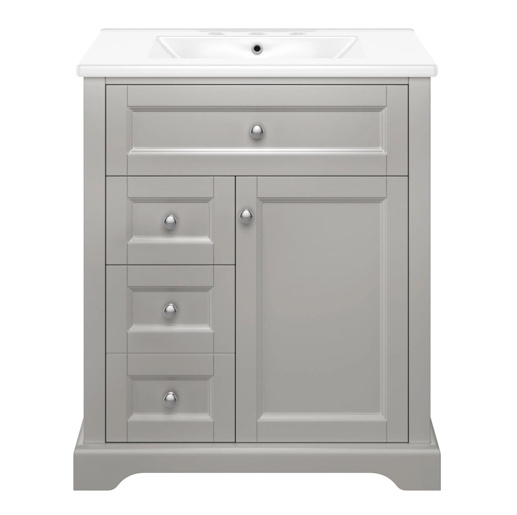Mobile bagno con lavabo a terra, grigio, 76x46x87 cm