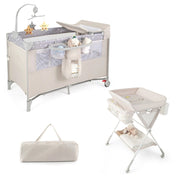 Fasciatoio per pannolini e lettino per bambini, Organizzatore per neonate e box multiuso 5 in 1