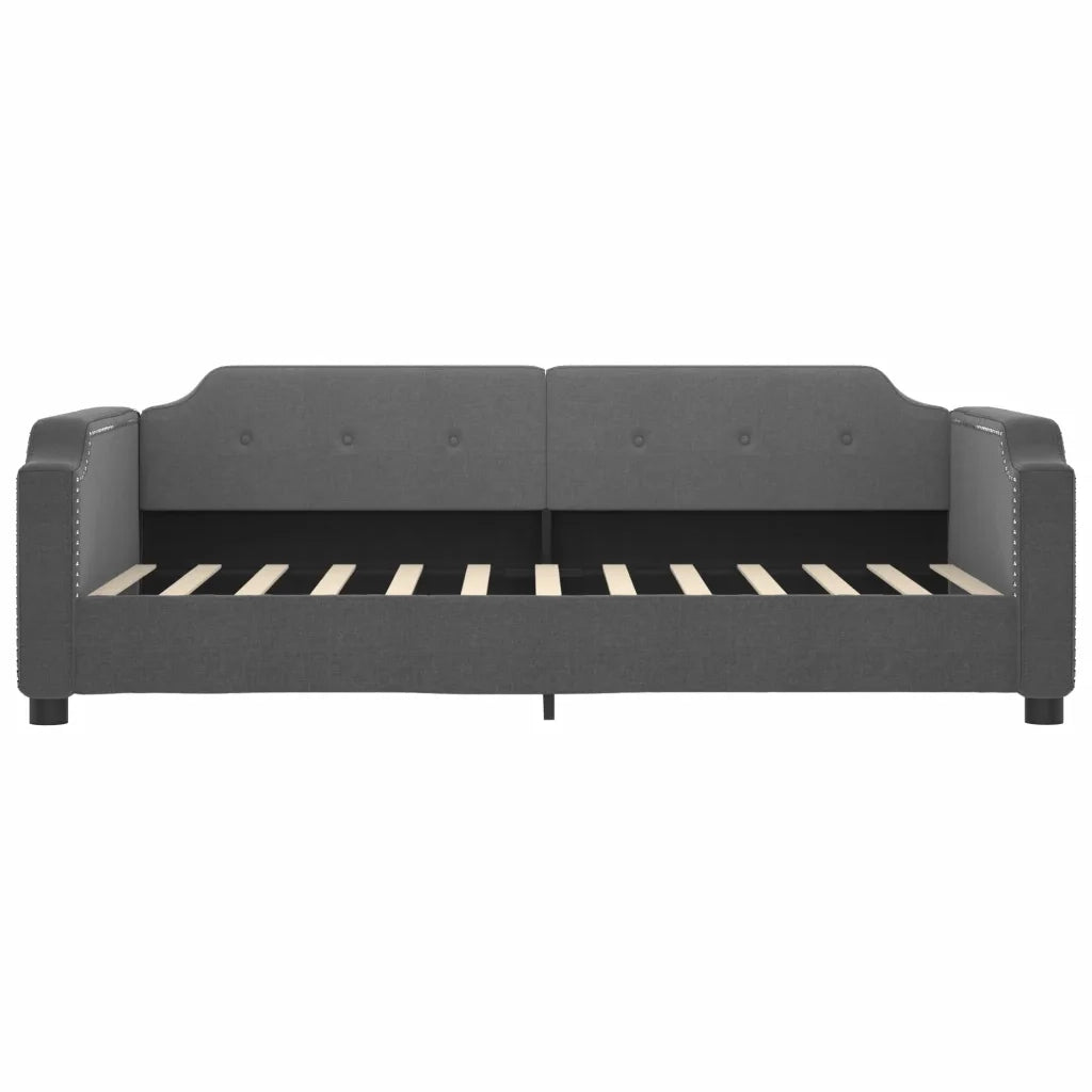 Divano Letto con Letto Estraibile Grigio Scuro 90x200cm Tessuto