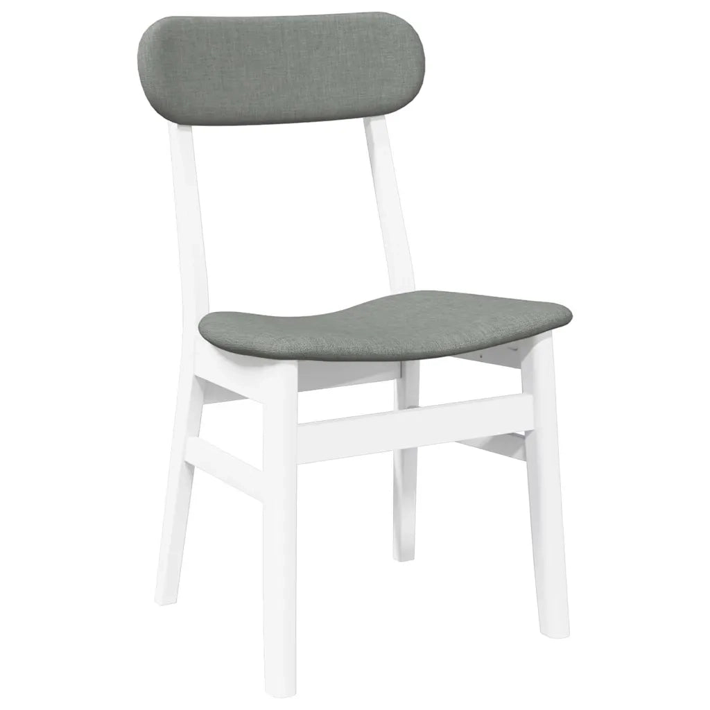 Sedie da Pranzo con Cuscini 2 pz Bianco Legno Massello di Hevea 4102439