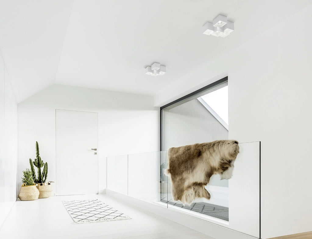 HERAEA lampada da soffitto 5 Luci in gesso bianco attacco GU10 24x33cm