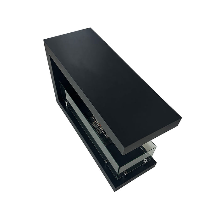 Camino a Bioetanolo da Terra Artico Design Aperto e Vetri Protettivi Serbatoio 850 ml in Acciaio Verniciato Nero