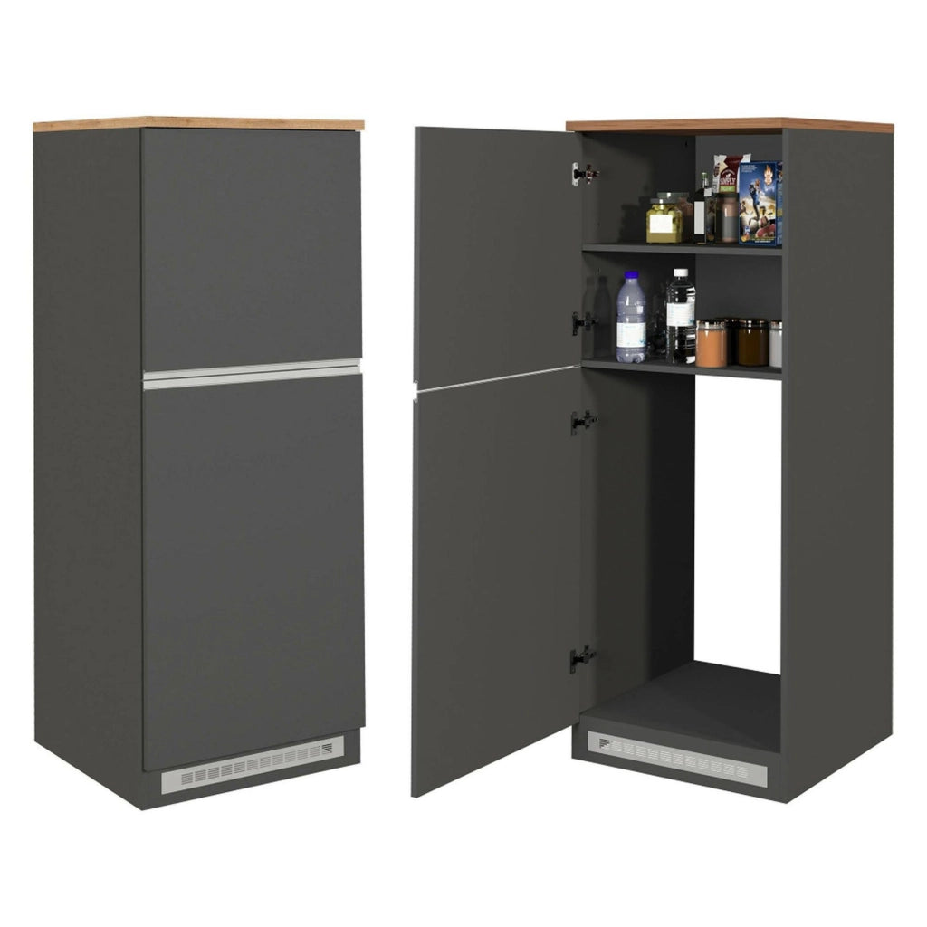 Cucinino Appiah, Cucina 3 Cassetti, Elettrodomestici non inclusi, Made in Italy, Grigio Ardesia