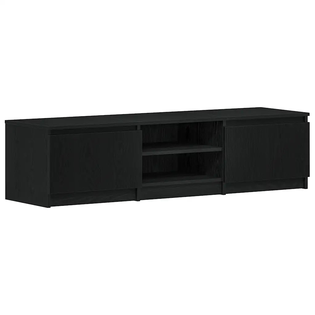 Mobile TV Rovere Nero 140x40x36 cm in Legno Multistrato 862440