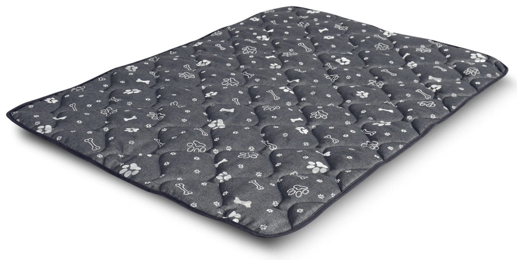 AIO FACTORY 120x80 cm Tappetino per cuccia per cani impermeabile Silver Bones