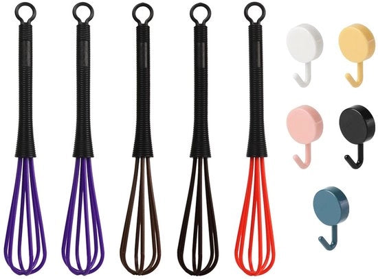 Set di 5 guardini in plastica con 5 ganci, mini guardino, accessorio per mix, guardino per creme coloranti capelli, mini guardino, guardino schiuma, guardino per capelli.