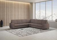 Divano Angolare 7 Posti 286x286x85 cm Sakar in Tessuto Talpa