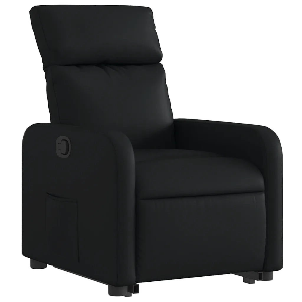 Poltrona Alzapersona Reclinabile Nera in Similpelle 3206749