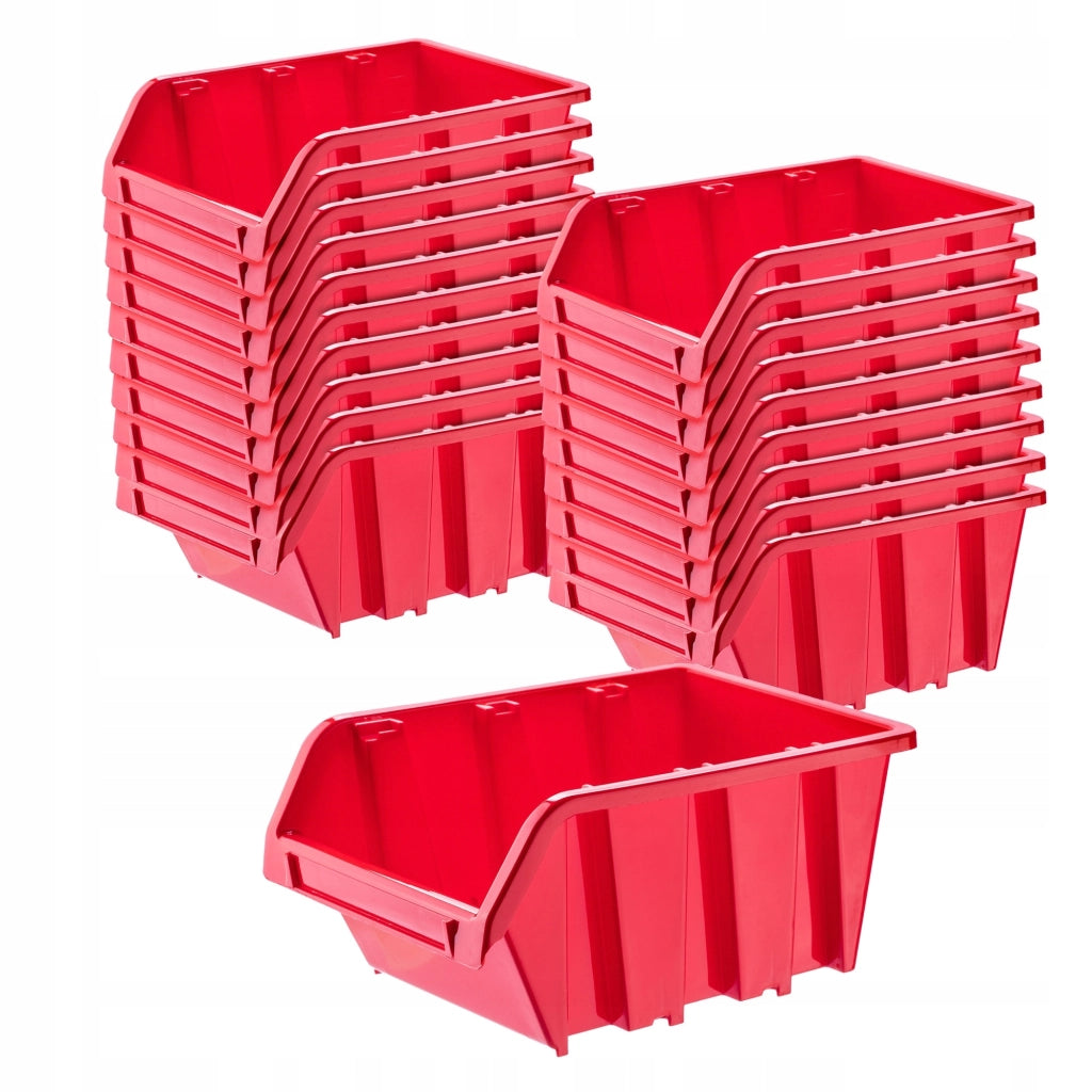 Set di 20 vassoi portaoggetti KADAX per officina, dimensioni 490x298 mm.