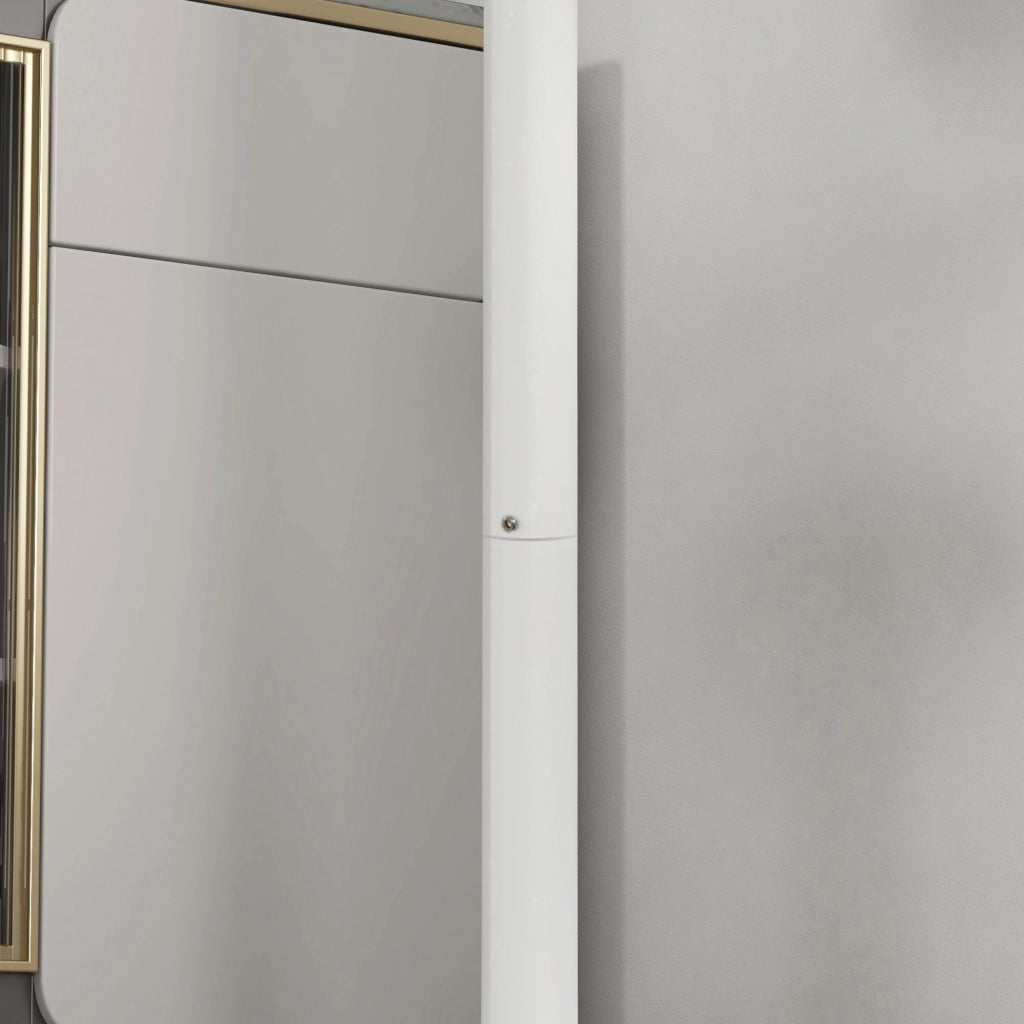 Tavolo da Cucina Alto Bar Ø60x102 cm per 2 Persone in MDF e Metallo Bianco