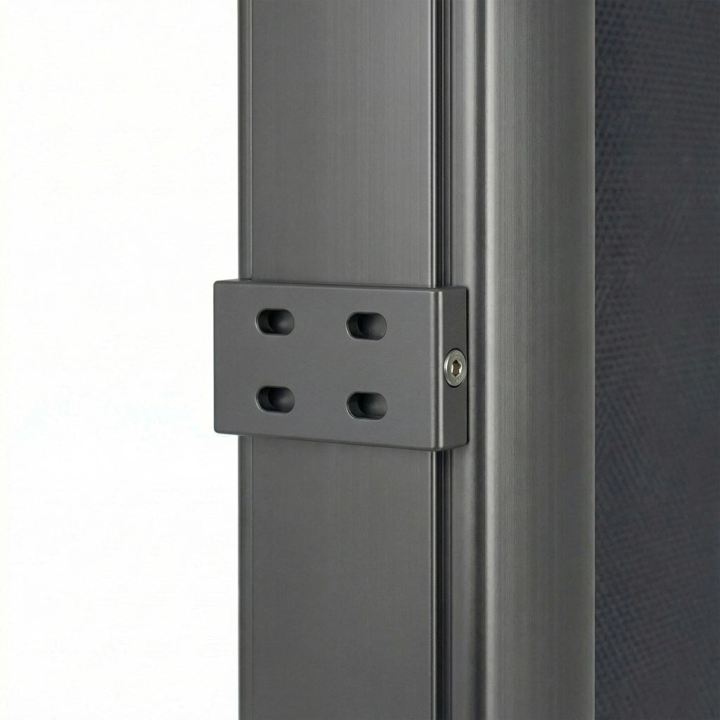 Tenda laterale 300x180H cm. Separè frangivento con sistema di riavvolgimento automatico. Telaio in Alluminio. Colore Grigio antracite.
