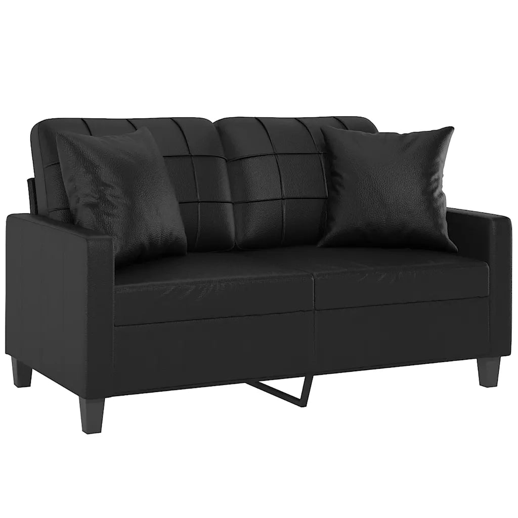 Divano a 2 Posti con Cuscini-Sofa 2 Posti con Cuscini Nero 120 cm in Similpelle 782443