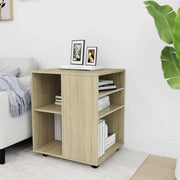 Mobiletto con Ruote Rovere Sonoma 60x53x72 cm Legno Multistrato 808461