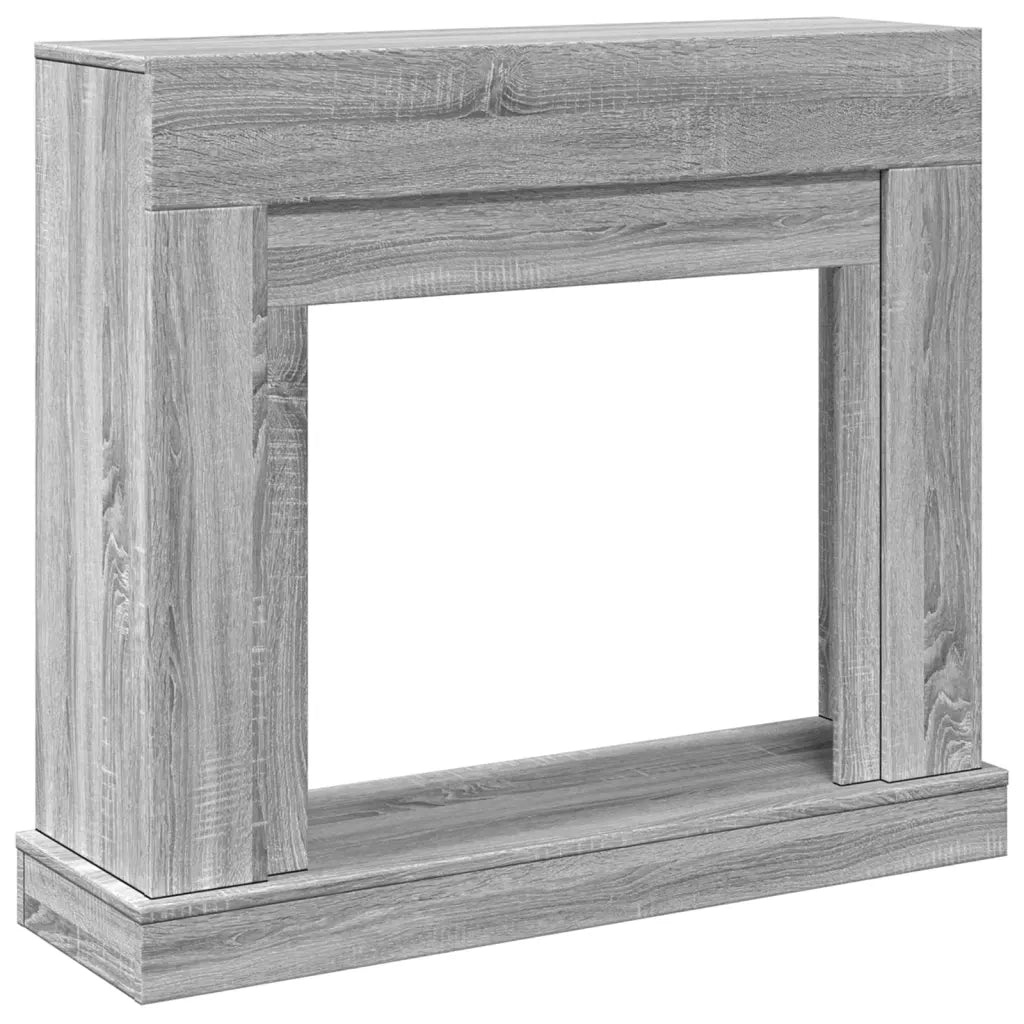 Cornice per Camino-Rivestimento per Camino Grigio Sonoma 100x30x87,5 cm in Truciolato