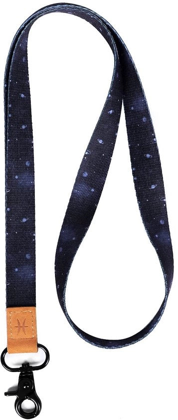 Lanyard con Portachiavi - Portachiavi Rilasciabile - Badgeholder - Keycord - Polyester e Pelle - 360° Rotazione - Cinturino di Collo