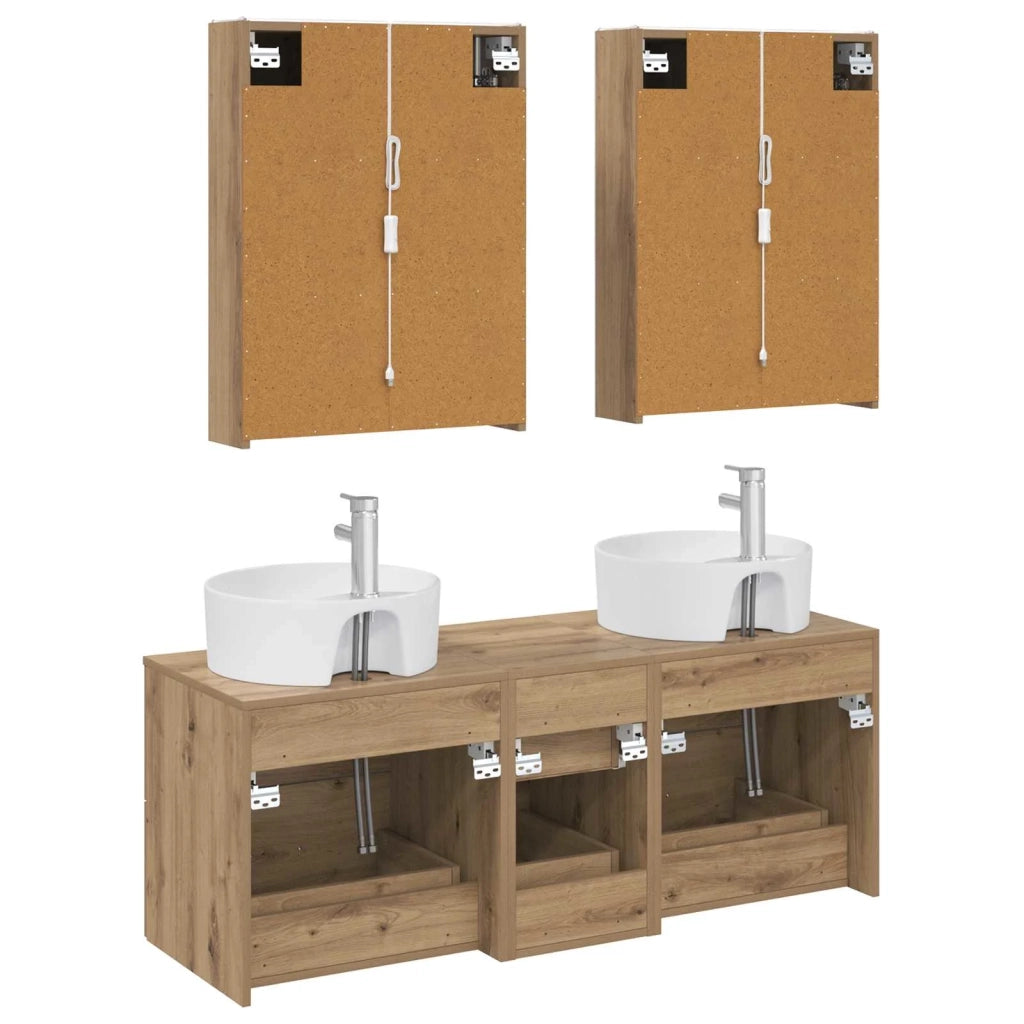 Set di mobili per il bagno 5 pcs Rovere Artigianale 3406934