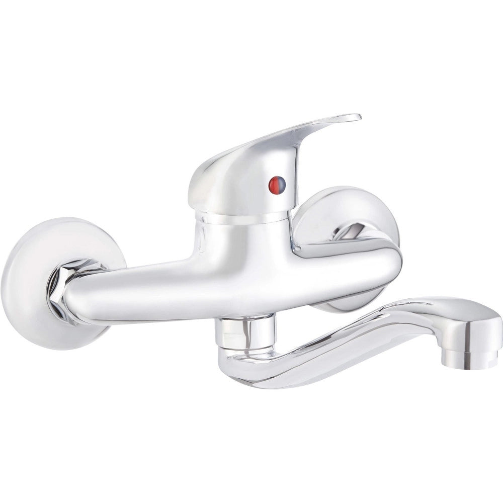 Trade Shop - Miscelatore Rubinetto Monocomando Per Bagno Gruppo Vasca Acciaio Cromato -