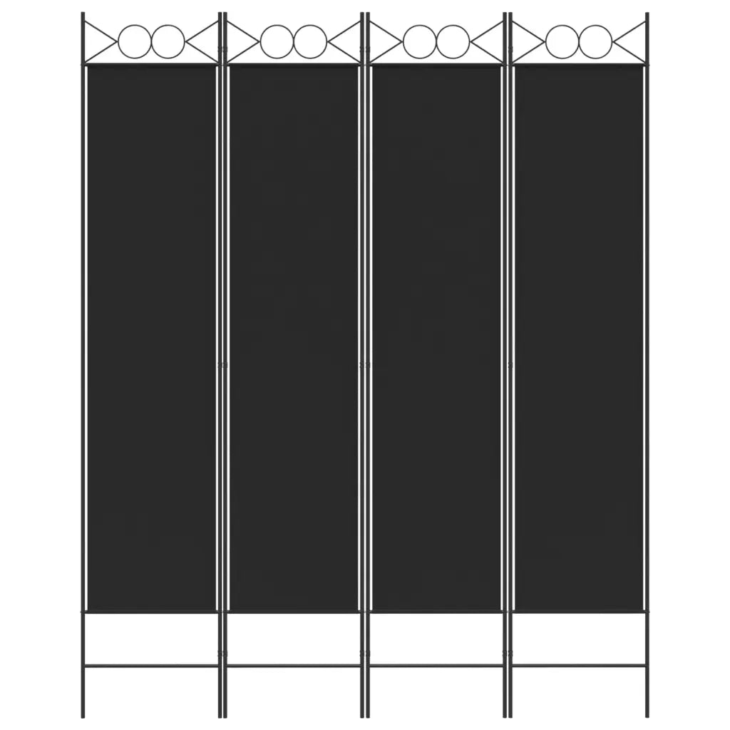 Divisorio a 4 Pannelli Nero 160x200 cm in Tessuto cod mxl 65890