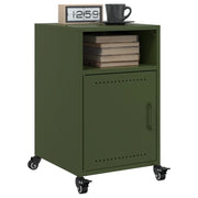 Comodini 2 pz-Set di 2 Tavolino da notte Verde Oliva 36x39x59 cm in Acciaio