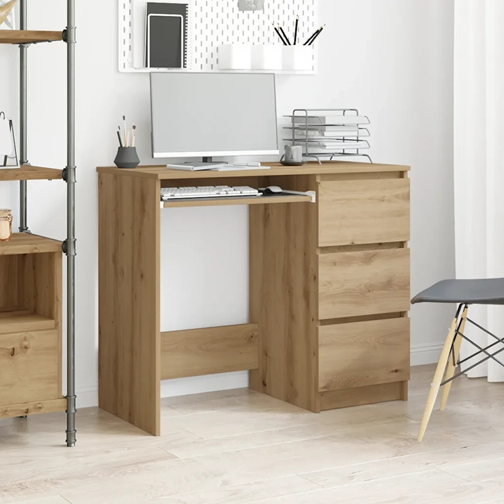 Scrivania | Tavolo da Ufficio Rovere Artigianale 90x45x76 cm in Legno Multistrato