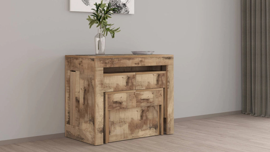 Panca Quedan, Set di 2 sedute per tavolo da pranzo, Panche allungabili, 290x25h45 cm, Acero
