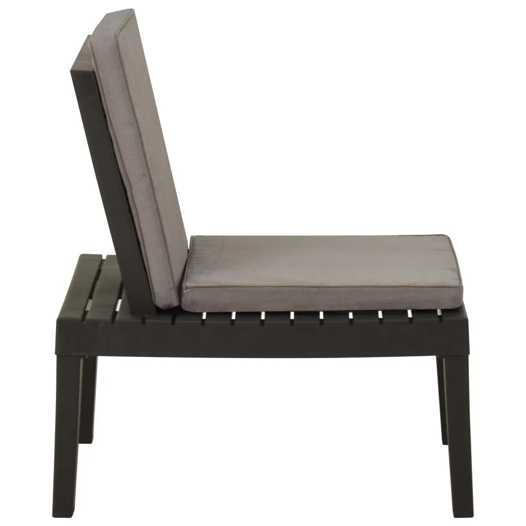 Poltrona da Giardino con Cuscino in Plastica Grigia CFW7175417