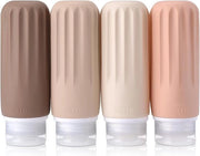 Set di navicelle toilette 100 ml - 4-pack di silicone lekbestendente con etichetta - shampoo e condizionatore - conforme a CAA