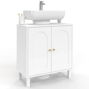 IDMarket - Mobiletto da bagno ARSENE con design ad arco in legno bianco