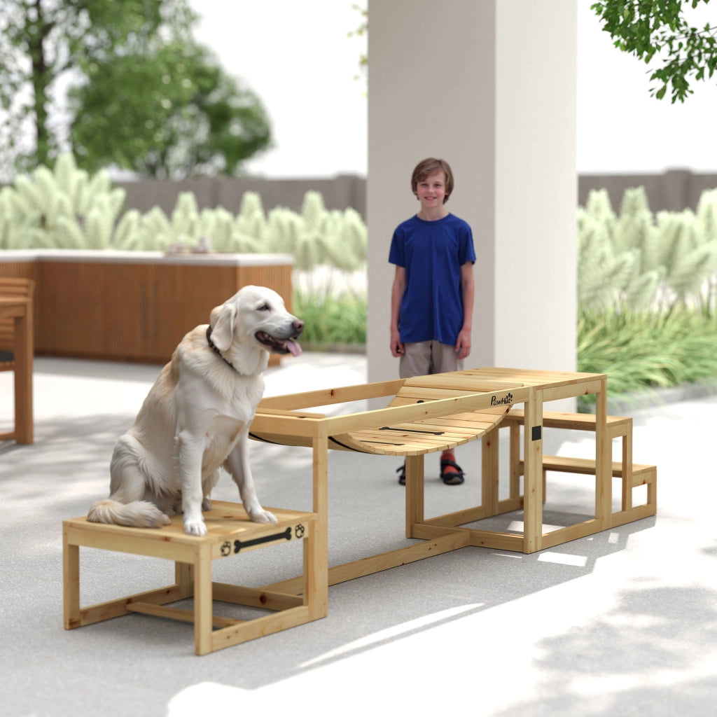 Kit Agilit¨¤ Cane 3 Pezzi ¨C zephmum ¨C Legno Massello Naturale