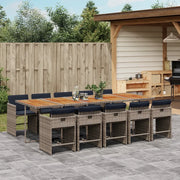 Set da pranzo da giardino da 11 pz con Cuscini in Polyrattan Grigio 3277888