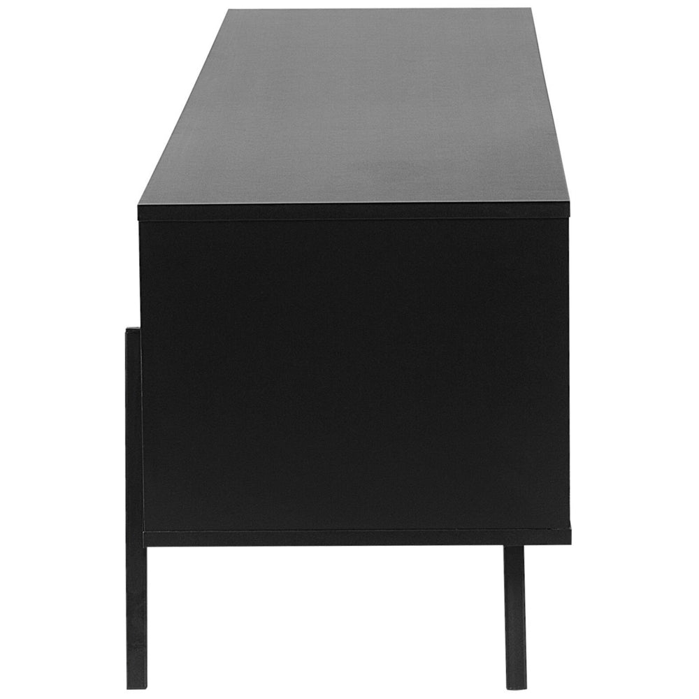 Mobile TV in legno chiaro e gambe in metallo Nero per un massimo di 76 ʺcon 1 cassetto e 2 armadi in stile industriale