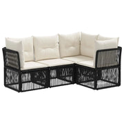 Set Divano da Giardino 4 pcs Nero polyrattan 3434209