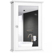 Mobiletto pensile con 1 anta 34 x 15 x 51 cm pratico contenitore stile moderno e classico MDF bianco 20_0019353