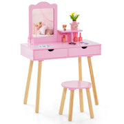 Toeletta per bambini 2 in 1 70 x 34 x 100 cm ampio spazio di archiviazione design minimalista in MDF rosa 20_0017608
