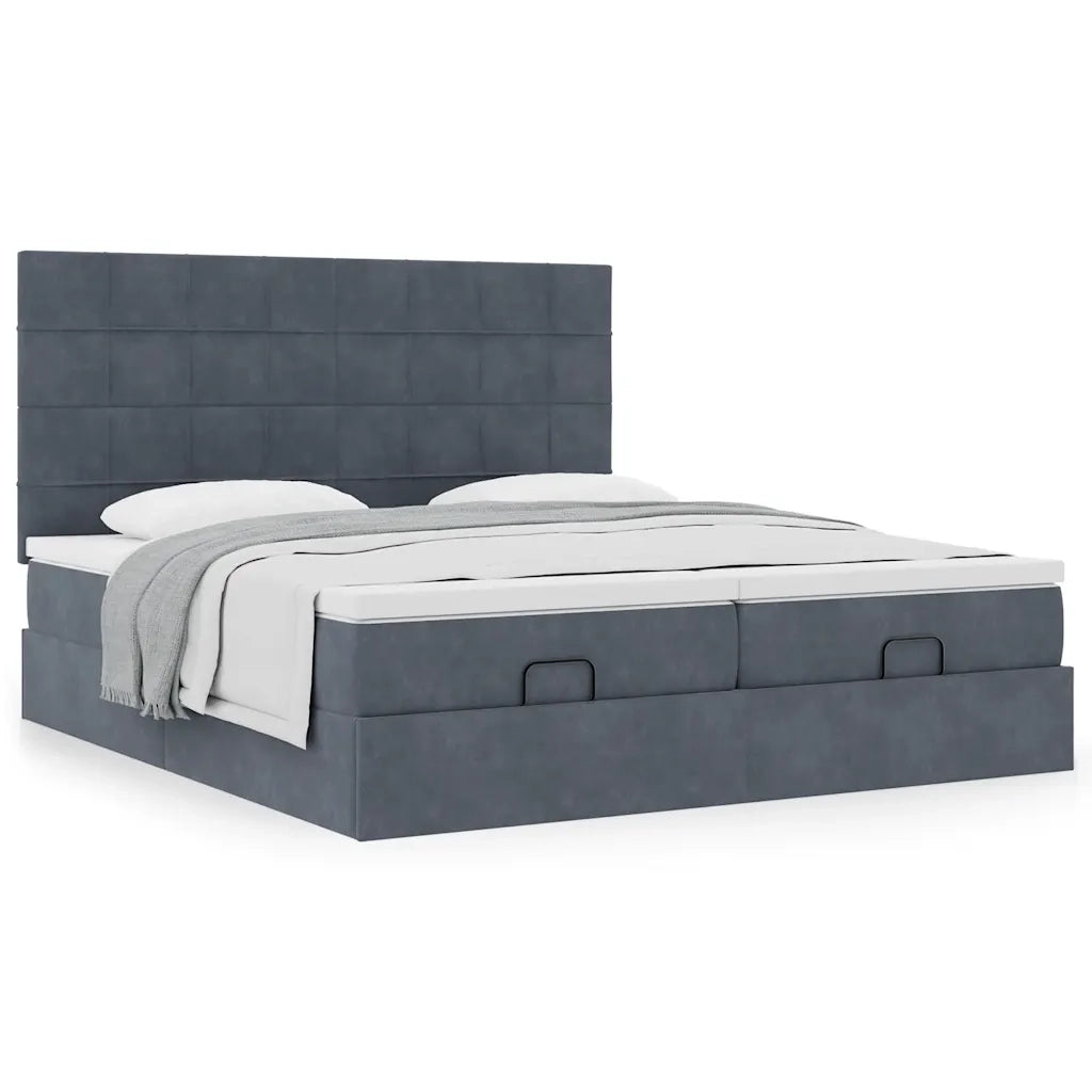 Struttura Letto Pouf con Materassi 180x200 cm Velluto 3313773