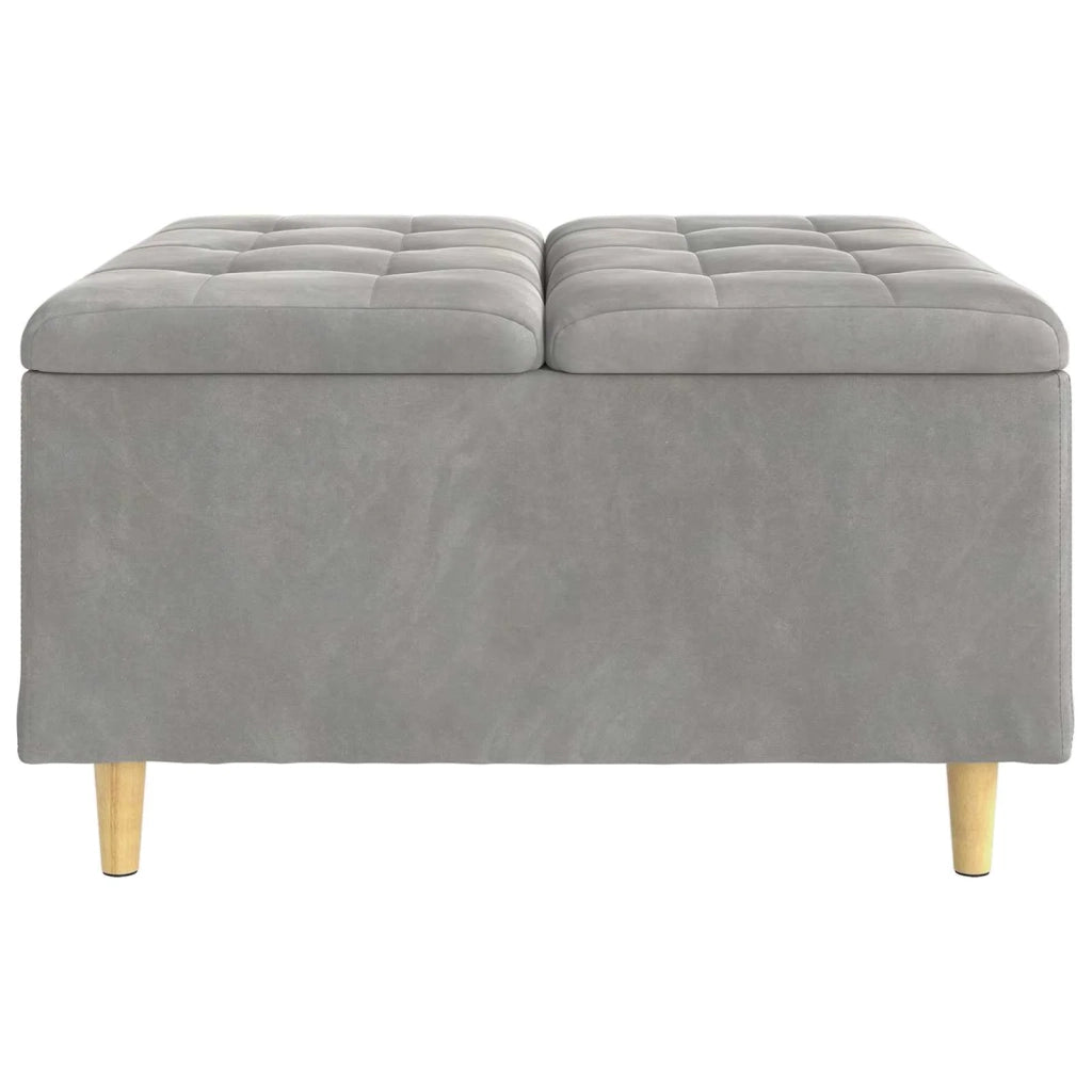 Pouf contenitore Grigio chiaro 80 x 80 x 45 cm Velluto 876840