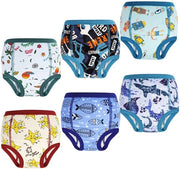 Abbigliamento per allenamento - Pantaloncini per bambini da 3 anni - 6 pezzi in diverse colori - Slip con stampa - Comodo e assorbente