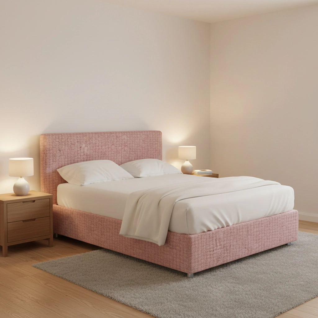 Lichfield, Letto Matrimoniale Sfoderabile Made in Italy, Rosa