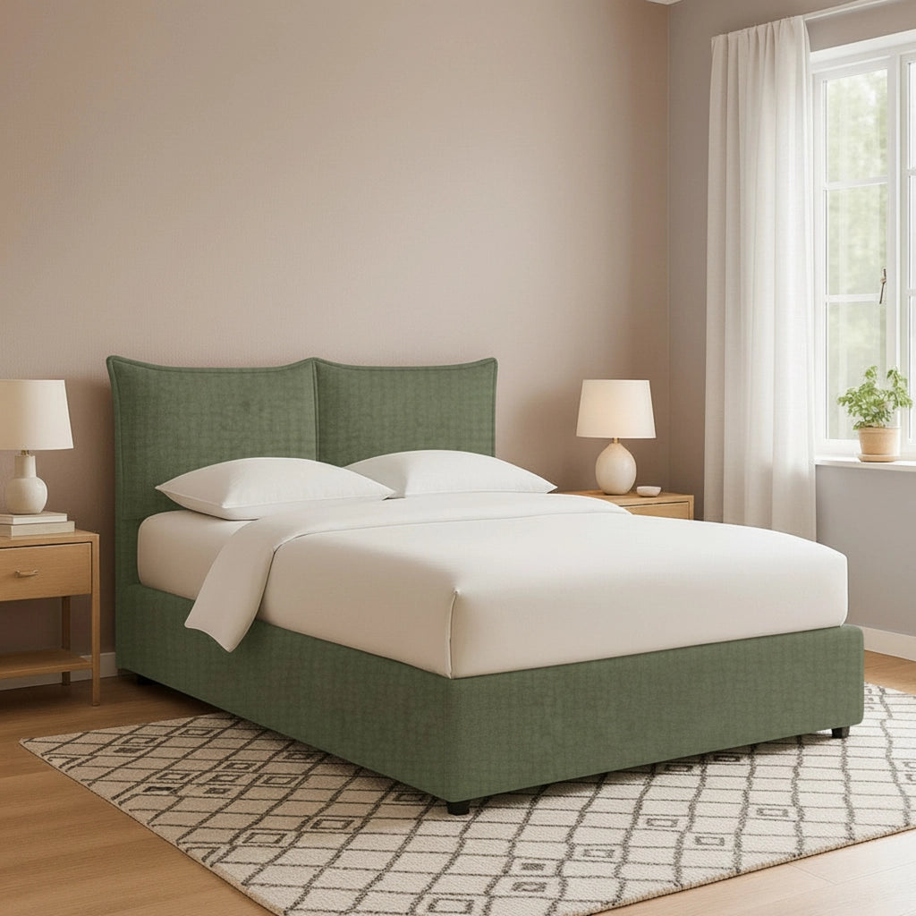 Wetherby, Letto Matrimoniale Sfoderabile Made in Italy, Verde