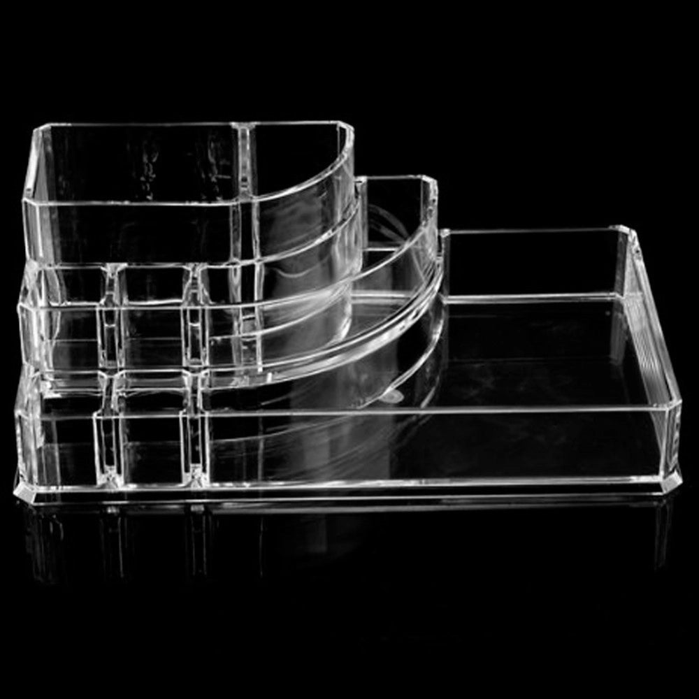 Trade Shop - Organizer Cosmetici Make Up Accessori Espositore 8 Scomparti 17x9cm Acrilico -