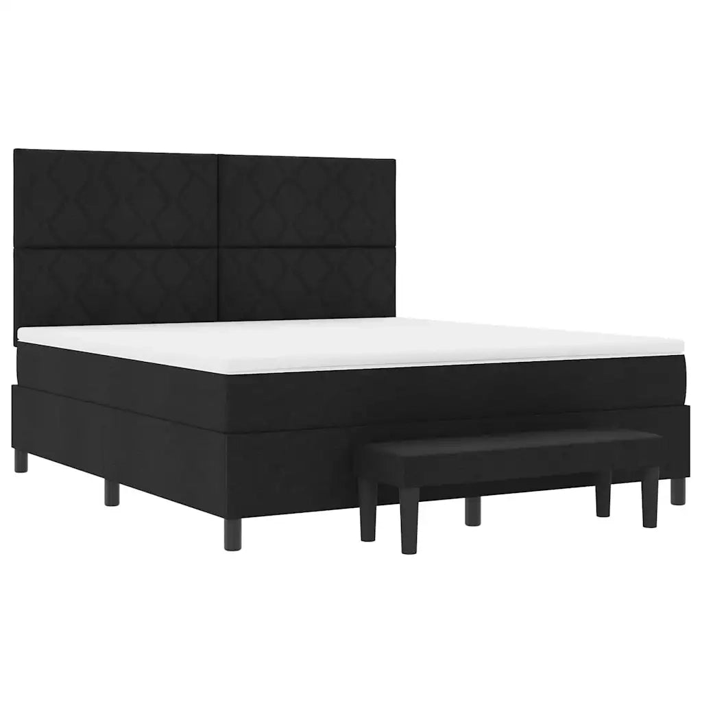 Letto a molle con testiera Nero 180 x 200 cm Tessuto 3344165