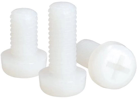 Viti a nylon M2x8mm (100 pezzi) - Viti a cricchetto - Viti a testa quadra - Kunststof - Bianco - Resistenti all'usura, resistenti alla corrosione