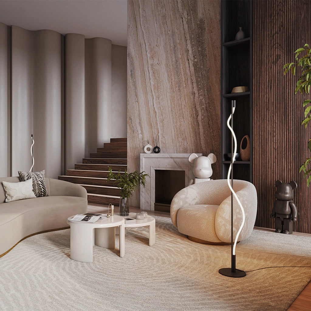 Maytoni Lampada da terra moderna Tau 1 luce LED integrato nero alluminio