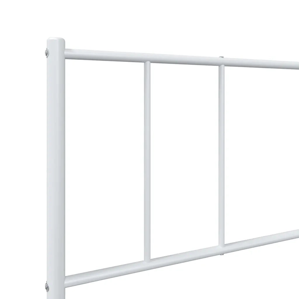 Giroletto con Testiera Metallo Bianco 100x200 cm